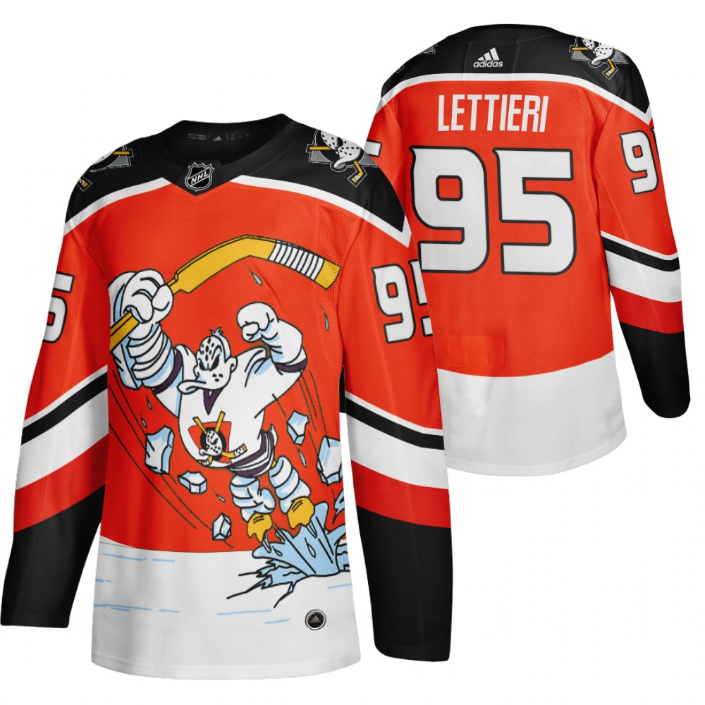 2021 Adidias Anaheim Ducks 95 Vinni Lettieri Red Men Reverse Retro Alternate NHL Jersey